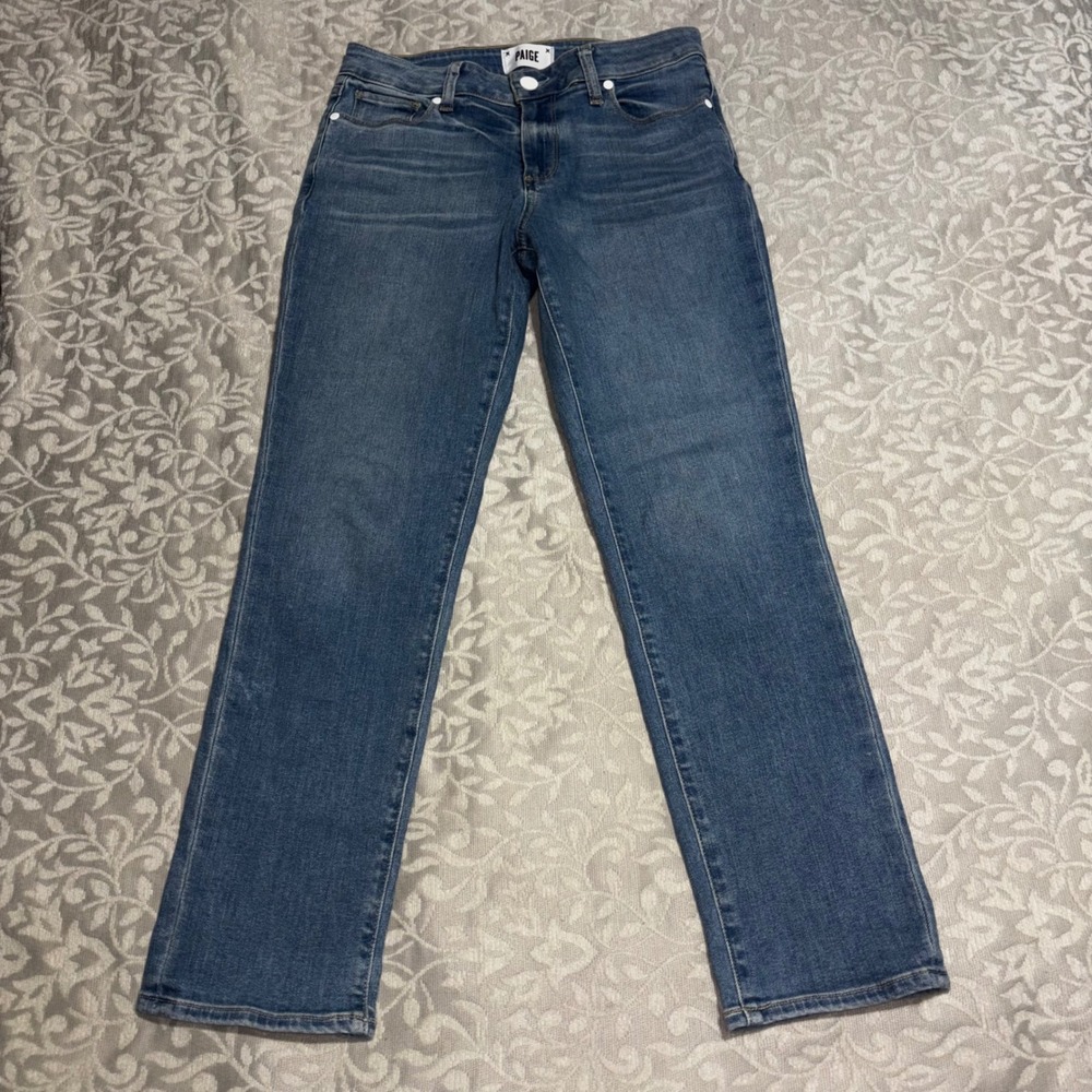 Paige Hoxton Slim High Rise Straight Leg Jeans Brigitte Vintage Blue Womens‎ 25